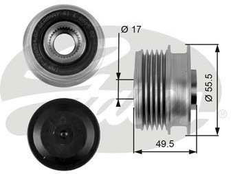 GATES Alternator - sprzęgło jednokierunkowe OAP7079