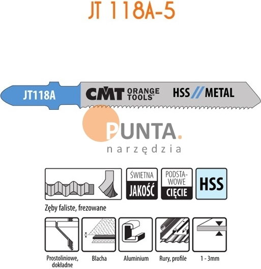 CMT brzeszczot do metalu HSS JT118A-5