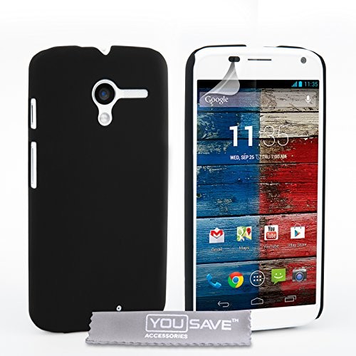 Motorola yousave Accessories pokrowiec na telefon Moto X (2013 Version) czarna twarda hybrydowych pokrowiec ochronny