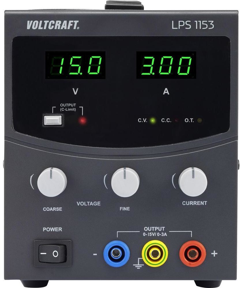 Voltcraft Zasilacz laboratoryjny regulowany LPS1153 45 W 0 - 15 V/DC 0 - 3 A