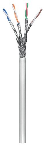 Wentronic CAT 6 installation Cable 4 X 2 X AWG23/1 S/FTP; CAT 6 Solid S/FTP PIMF 100 Szary CCA, szary 93956