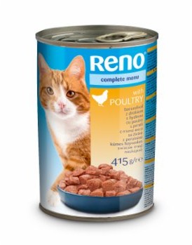 RENO KAWAŁKI W SOSIE Z KURCZAKIEM DLA KOTÓW - 415g