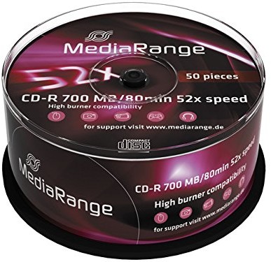 MediaRange MR207 prędkość półfabrykaty CD-R (52 X, 700 MB, 50er Spindel) 4260057128270
