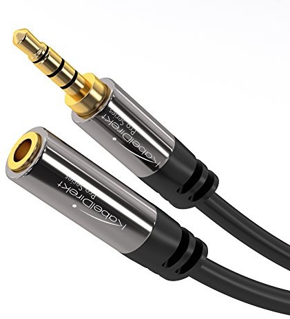 KabelDirekt PRO Series przedłużacz do słuchawek wtyczka jack 3,5 mm na gniazdo 3,5 mm (4 pin), 5 m 468