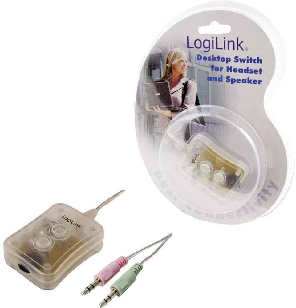 LogiLink Przełącznik do głośników 2 Porty zintegrowana regulacja głosności (HS0010)