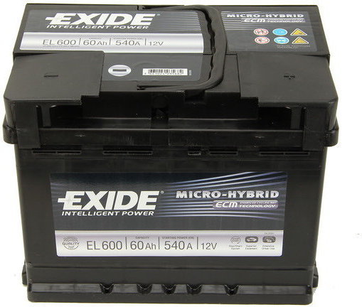 Exide MICRO-HYBRID ECM EL600 540A 12V P+