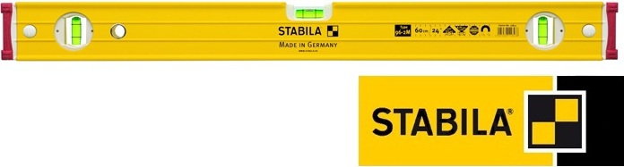 Stabila Poziomnica aluminiowa ze stoperami antypoślizgowymi, 2 libelle pionowe i