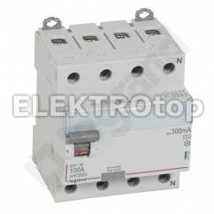 Legrand WYŁĄCZNIK RÓŻNICOWOPRĄDOWY P 304 4P 100A 300MA TYP A SERII DX3, 411783