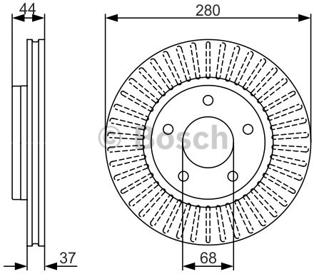 BOSCH Tarcza hamulcowa przednia, 0 986 479 A28  0986479A28