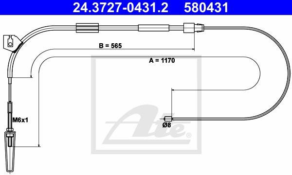 ATE LINKA HAM 24.3727-0431.2 MERCEDES W168 A210 02-04 24.3727-0431.2