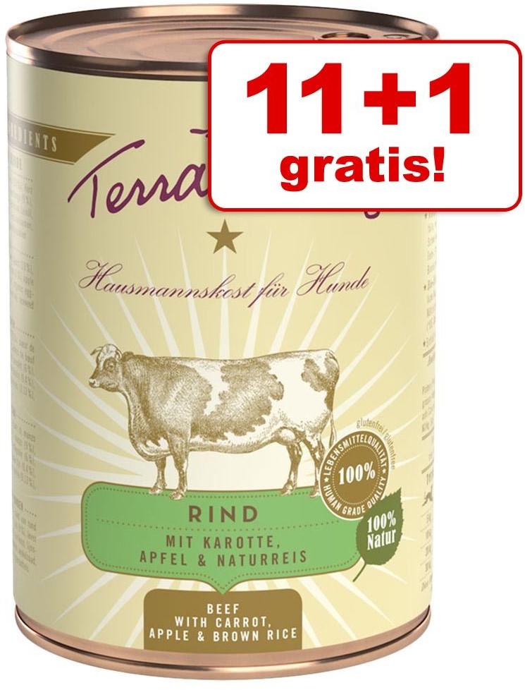 Terra Canis , 12 X 400 G - Wołowina Z Marchewką, Jabłkiem I Ryżem Naturalnym