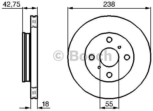 BOSCH Tarcza hamulcowa przednia, 0 986 478 438  0986478438