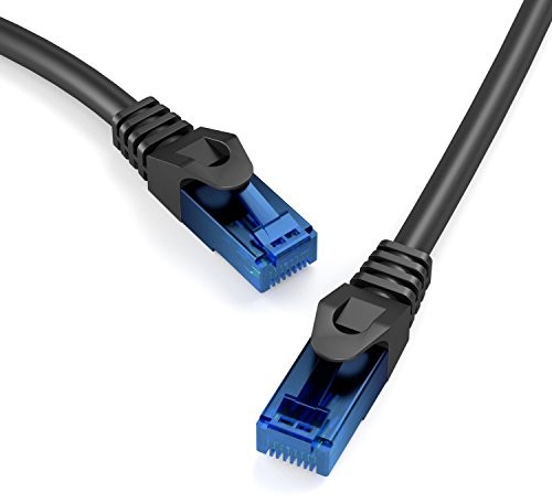 KabelDirekt Top Series kabel sieciowy Ethernet Gigabit LAN kategorii 6, z wtyczką RJ45 i nieekranowaną skrętką (UTP), kompatybilny wstecz z kat. 5, kat. 5e, długość 3 m, kolor czarny 682