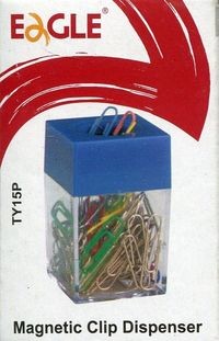 KW Trade Pojemnik magnetyczny na spinacze niebieski ze spinaczami