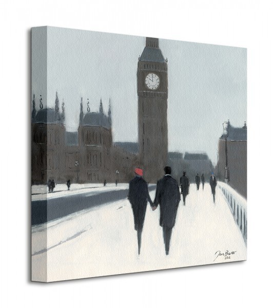 Art group Digital Big Ben, Red Beret and Snow - Obraz na płótnie WDC95162