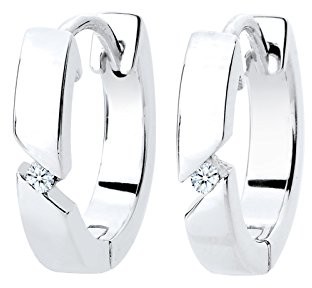 Diamore damskie kolczyki kreolskie, srebro sterling 925, diament, białe 0305150213