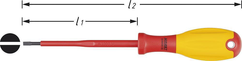 Hazet wkrętak płaski 810VDE-30 3 mm uchwyt wielokomponentowy