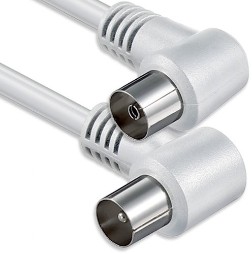 1aTTack.de 1aTTack kabel przyłączeniowy koncentryczny (wtyk kątowy, 10m), biały 4250344859918