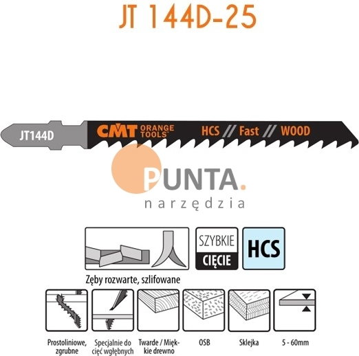 CMT brzeszczot do drewna HCS JT144D-25