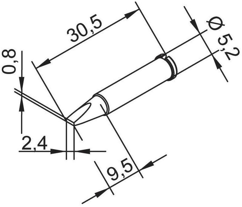 Ersa Grot lutowniczy 102 CD LF24 kształt dłuta