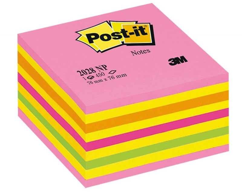 POST-IT-3M Kostka samoprzylepna POST-IT 2028-NP) 76x76 mm 1x450 kart cukierkowa różowa