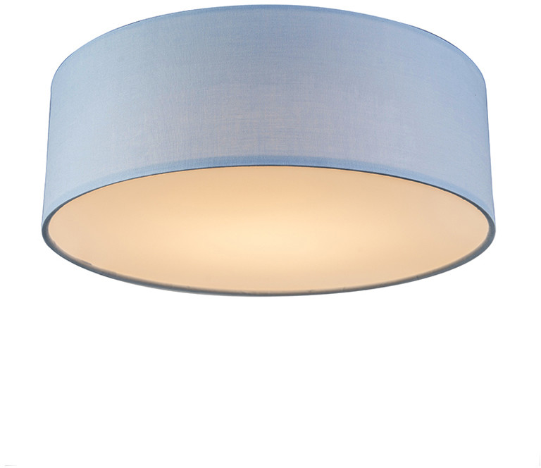 QAZQA Lampa sufitowa niebieska 30 cm w tym LED - Drum LED