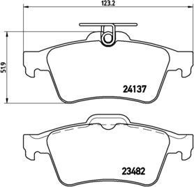 BREMBO Zestaw klocków hamulcowych, hamulce tarczowe P 59 042