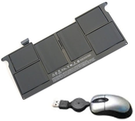 Amsahr amsahr a1495  05 do bateria do Apple MacBook Air 27,9 cm (11 cale) a1465 2013, md711ll/A  zawierają Mini myszka optyczna  Czarny A1495-05
