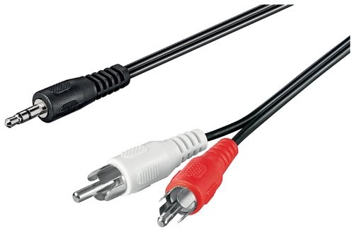 Wentronic kabel z jednej strony z wtykiem mini jack stereo o średnicy 3,5 mm a z drugiej strony z podwójnym wtykiem cinch (RCA), 20 m 50779-GB