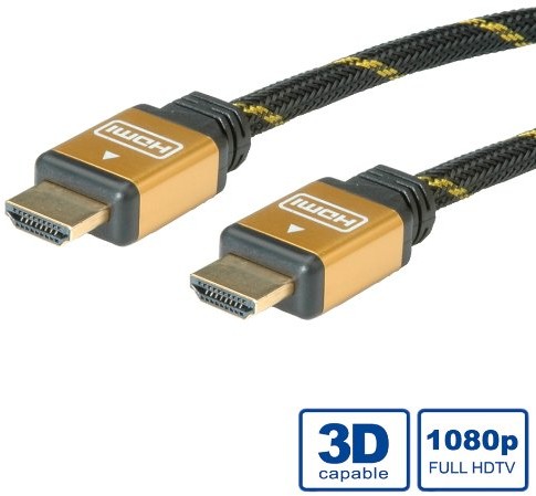 Rotronic ROLINE GOLD HDMI High Speed Cable + Ethernet, M/M 3 m kabel audio/video 11045503