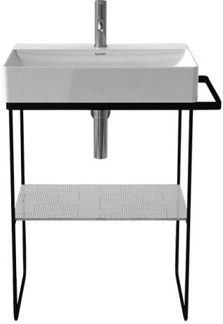 Duravit DuraSquare Konsola stojąca do umywalki metalowa czarny mat 0031014600