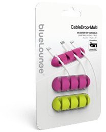 BlueLounge CableDrop multi uchwyt na 4 kable 2 szt. jaskrawy (CDMU-BR)