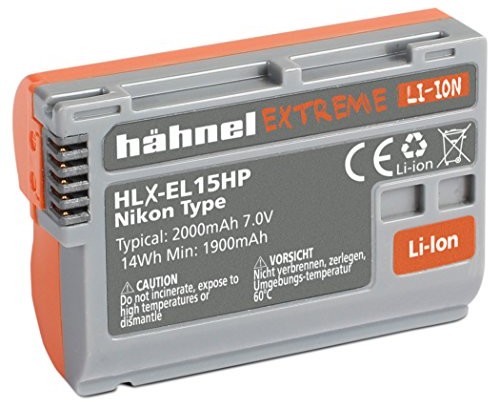 Hähnel 10001508 HLX-el15hp Extreme akumulator litowo-jonowy do Nikon D500/D600/D750/D810/D7200 (7 V, 2000 mAh) Pomarańczowy 10001508