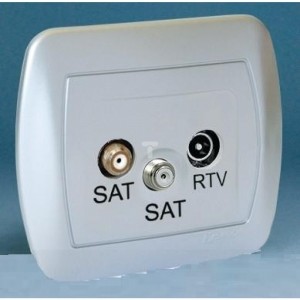 Kontakt Simon Simon Akord Gniazdo antenowe SAT/SAT/RTV końcowe aluminium metalizowane AZAR+SAT3.1-P2/26 WMAA-01319z-D013 0001-00000-58661 [4352835]