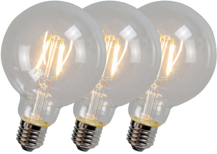 LUEDD Zestaw 3 żarników LED E27 G95 4W 320 lm 2700K