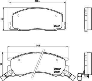 BREMBO Zestaw klocków hamulcowych, hamulce tarczowe P 83 029
