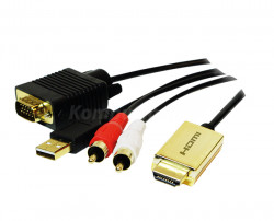 Logilink Kabel konwerter HDMI do sygnału analogowego VGA + Audio 2m (CV0052A)