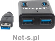 Manhattan Hub SuperSpeed USB 3.0, 4 z zasilaczem (162302)