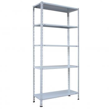 Metalkas regał metalowy MIKRO Nc1, kolor biały, 150x75x30cm, 4 półki, nacisk na