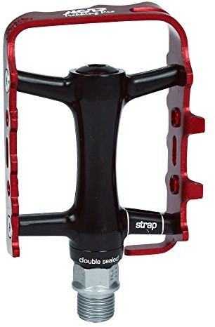 NC-17 Nc-17 Trekking Pro Pedale Pro Aluminium Trekking Pedale / Fahrrad Pedale Mtb / Mountainbike Pedal / Mit Reflektoren / Kugellager + Cr-Mo Achse / Gewicht 251G Pro Paar, Schwarz-Rot (7160_Schwarz/Rot)