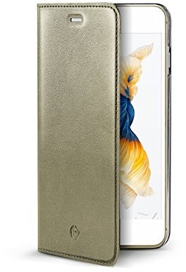 Celly airpelle Agenda skórzana Wallet Cover pokrowiec ochronny z włókna szklanego do Apple iPhone 6/6S złota