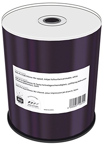 MediaRange MR414 inkjet półfabrykaty Full Printable DVD + R (16 X Speed, 4,7 GB, 100 sztuk wrzeciona) MR414