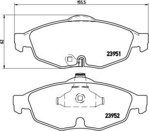 BREMBO Zestaw klocków hamulcowych, hamulce tarczowe P 11 016