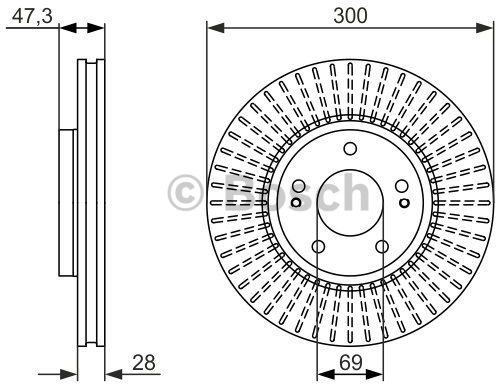 BOSCH Tarcza hamulcowa przednia, 0 986 479 C51  0986479C51