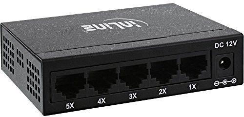 InLine 32206 m łącza sieciowe (5 port, Fast Ethernet, 10/ MB/s, Desktop, bez wentylatora) metalowy 4043718238156