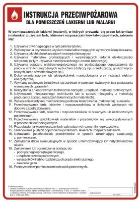 TD DB013 Instrukcja przeciwpożarowa dla lakierni (malarni)