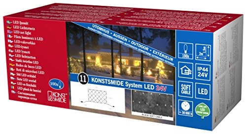 Konstsmide 4613 107 Hightech system rozbudowy/siatka świetlna/na zewnątrz (IP44)/100 Warm białych diod LED/Soft przewód (4613-107)