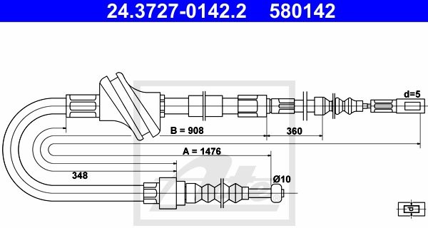 ATE LINKA HAM 24.3727-0142.2 AUDI 100 2.0 100KM, 2.5TDI 115KM 90-94 24.3727-0142.2