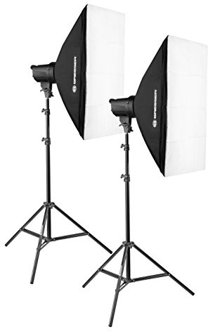 Bresser Studio Set 200 Watt BRT 200 z 50 x 70 cm Soft pudełka z dyfuzor, wewnątrz dyfuzor i łatwej wymianie lampy błyskowa statywów 160 cm F001856