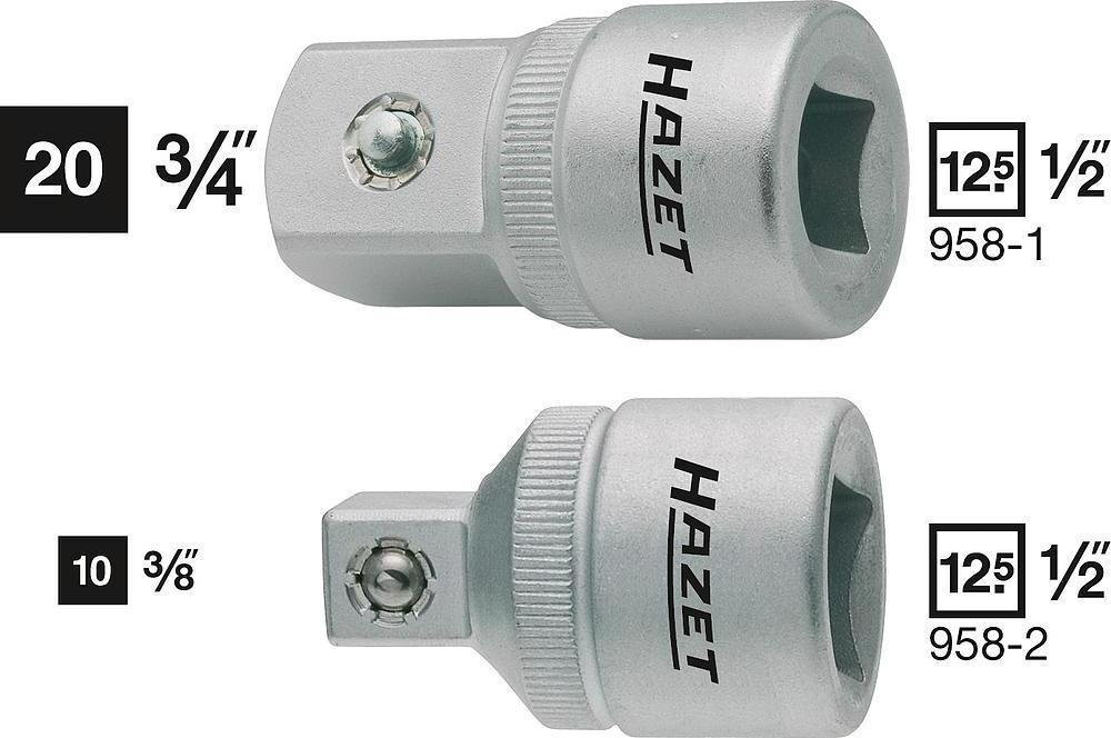 Hazet Adapter do klucza 958-2 kwadrat 12 5 mm (1/2 cala) kwadrat 10 mm (3/8 cala